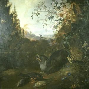 Otter in a Landscape, Matthias Withoos